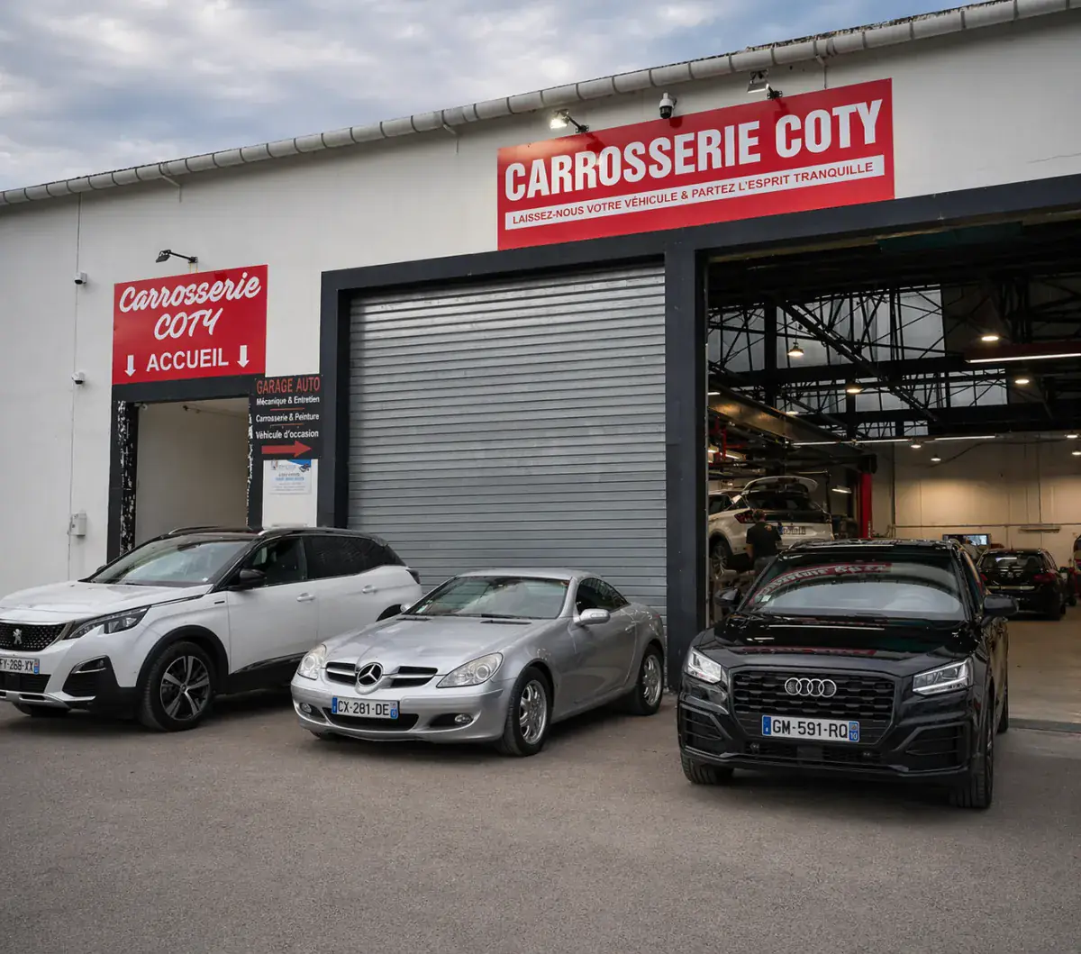Façade de l'atelier Carrosserie Coty à La Chapelle-Saint-Luc